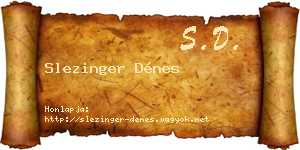 Slezinger Dénes névjegykártya